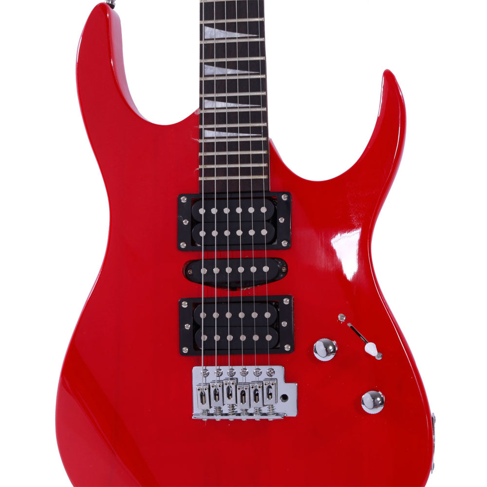 Szzzp Novice Entry Level 170 Electric Guitar HSH Pickup Bag Strap Paddle Rocker Cable Wrench Tool Red