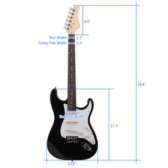 Szzzp Rosewood Fingerboard Electric Guitar Black - White