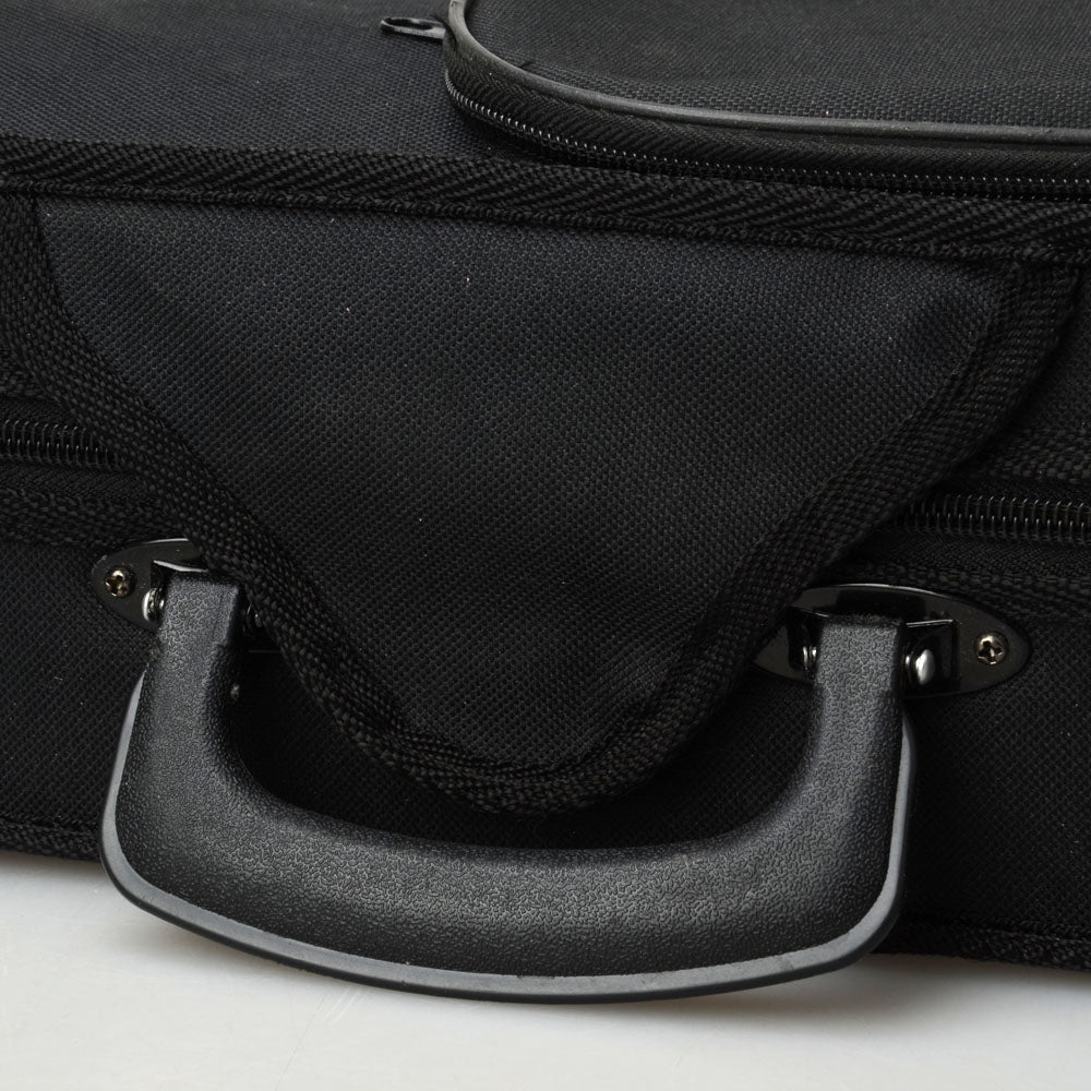 Szzzp Durable Cloth Fluff Triangle Shape Case with Beige Lining for 4/4 Violin Black
