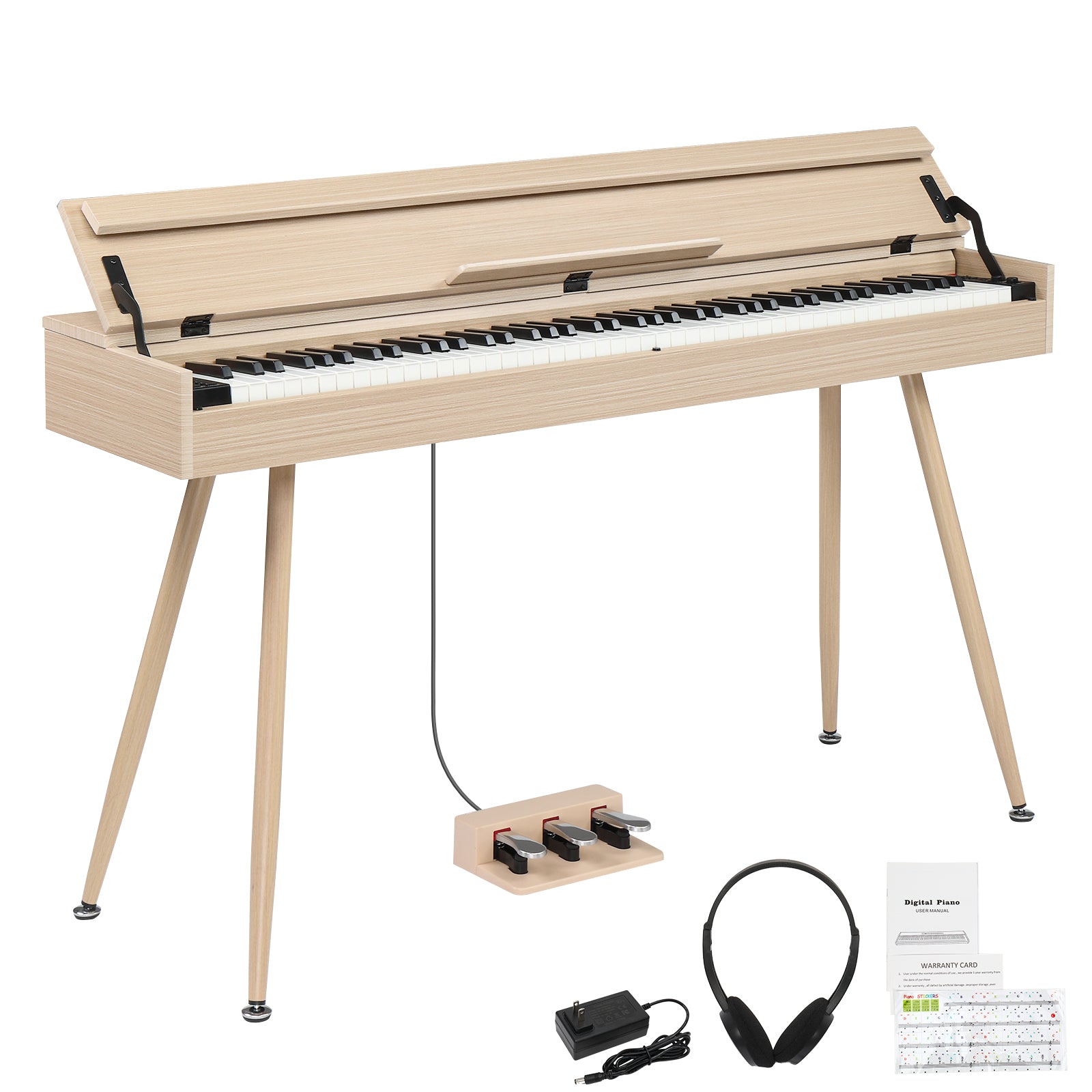 Szzzp 88 Key Standard Full Weighted Keyboards Digital Piano with Metal Stand, Audio and MIDI Bluetooth
