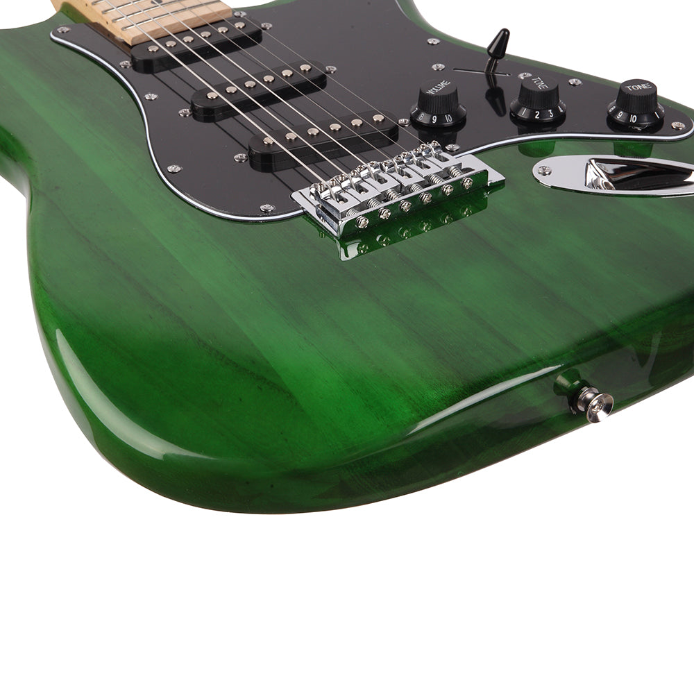 Szzzp ST Stylish Green Electric Guitar with Black Pickguard