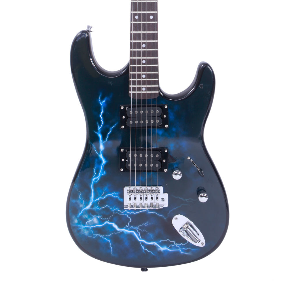 Szzzp Lightning Style Electric Guitar with Power Cord/Strap/Bag/Plectrums - Blue
