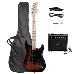 No logo ST Stylish Electric Guitar with Black Pickguard Golden