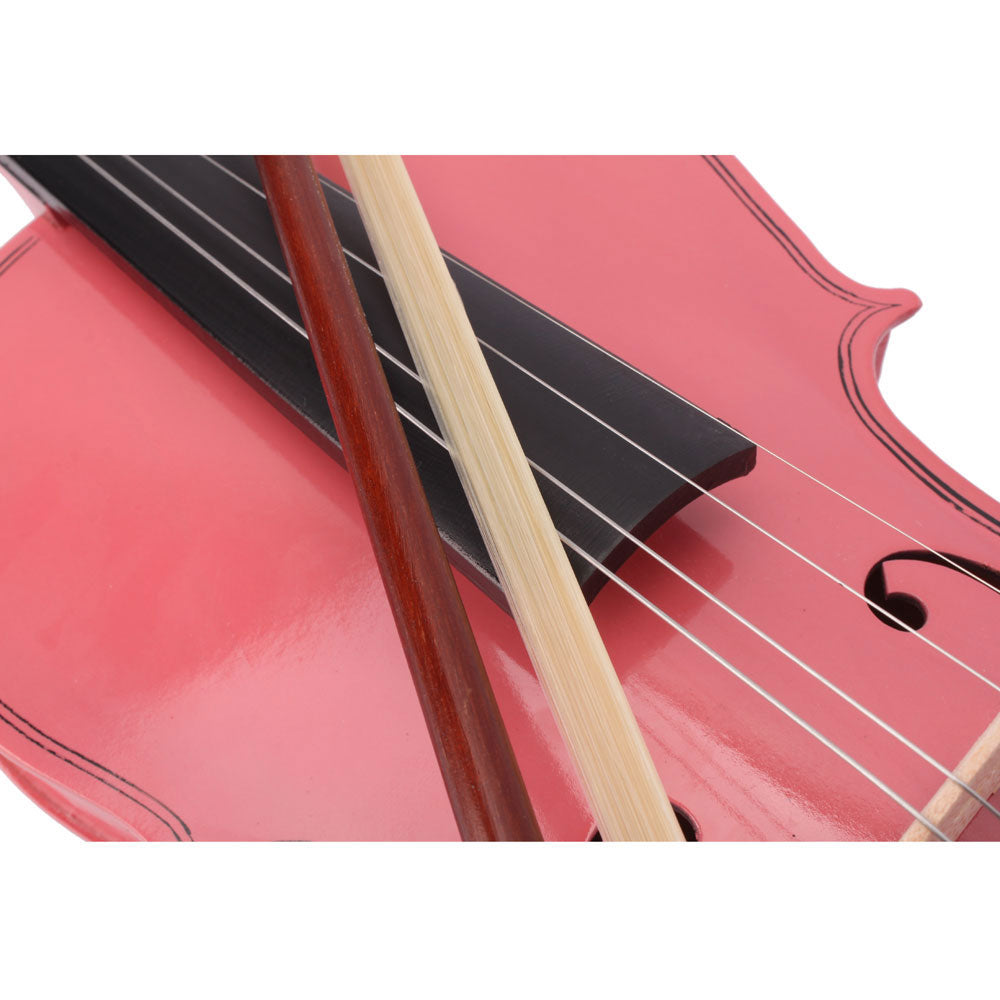Szzzp 1/8 Acoustic Violin Case Bow Rosin Pink