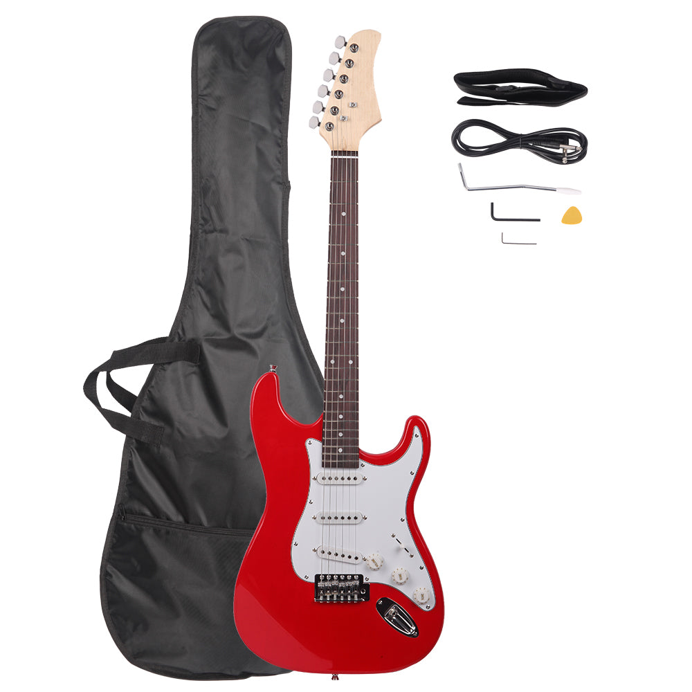 Szzzp Rosewood Fingerboard Electric Guitar with Shoulder Strap / Guitar Bag - Red