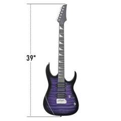 No logo 170 Model 39in Electric Guitar  HSH Pickups Black complete starter kit suit for Hard Rock Tiger-striped Purple