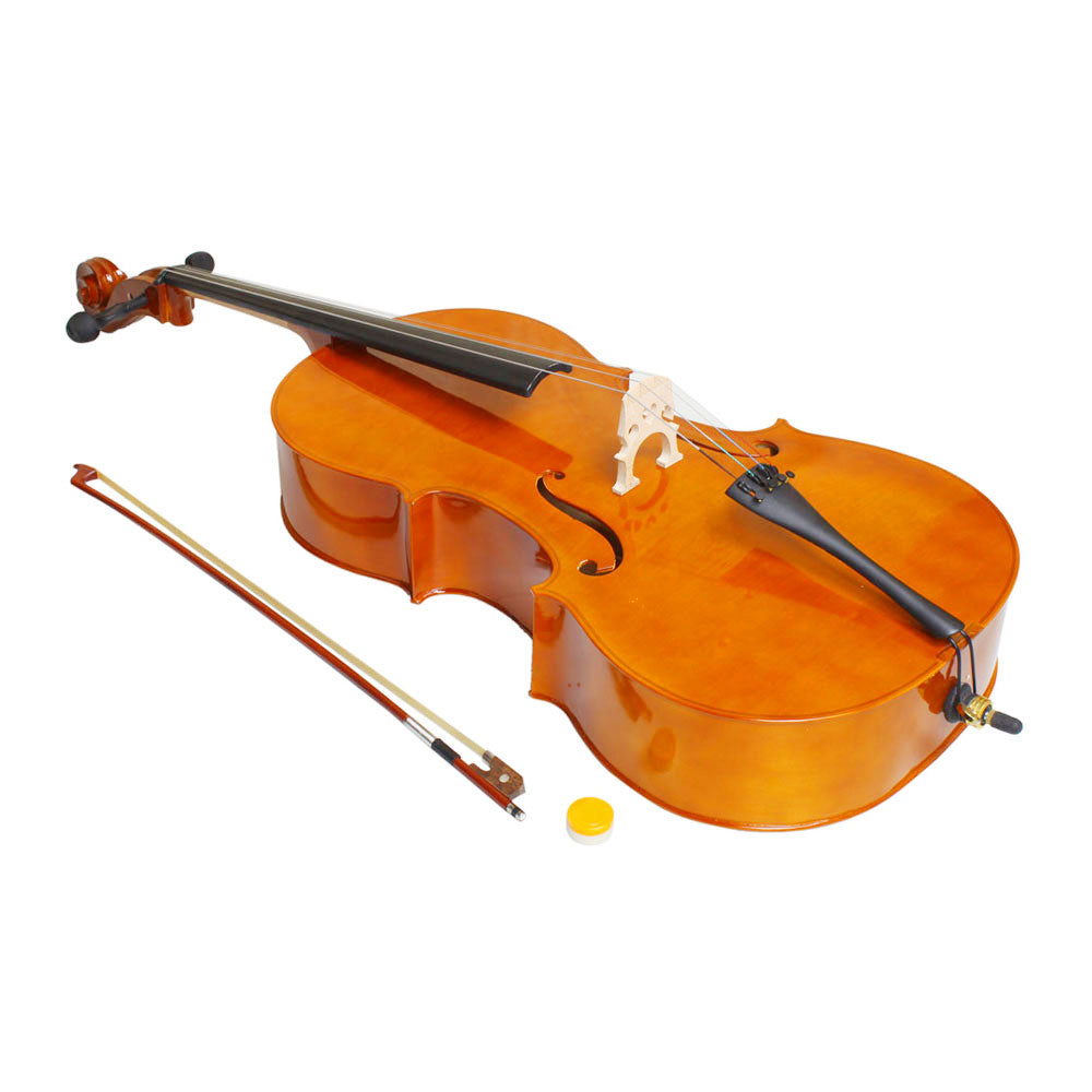 Szzzp 4/4 Wood Cello Bag Bow Rosin Bridge Natural