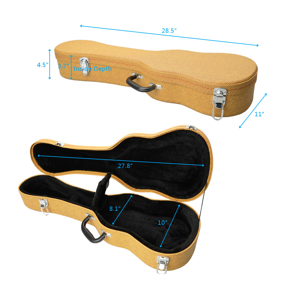 Szzzp 26" Top Grade Tenor Leather Ukulele Case -Yellow
