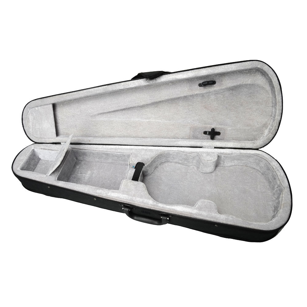 Szzzp Durable Cloth Fluff Triangle Shape Case with Silver Gray Lining for 4/4 Violin Black