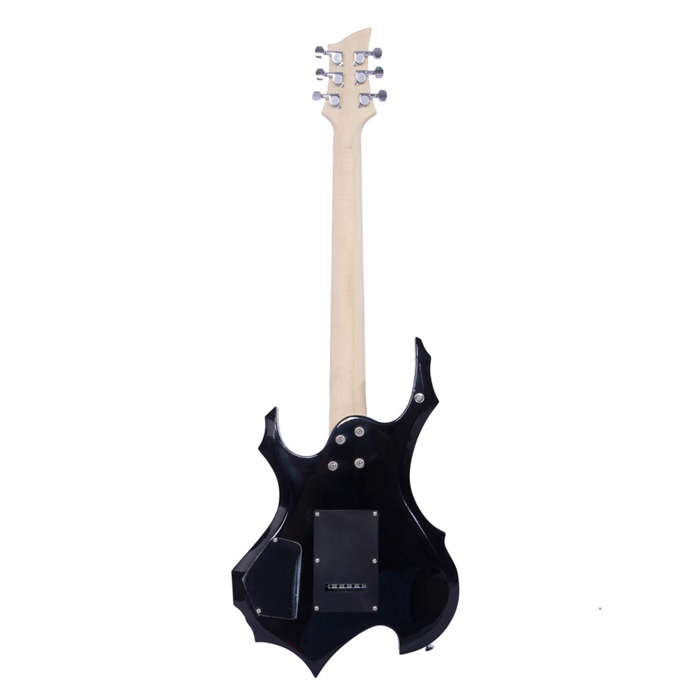 Szzzp Novice Flame Shaped Electric Guitar HSH Pickup Bag Strap Paddle Rocker Cable Wrench Tool - Sunset