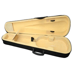 Szzzp Durable Cloth Fluff Triangle Shape Case with Beige Lining for 4/4 Violin Black