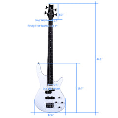 Szzzp Exquisite Stylish IB Bass with Power Line and Wrench Tool - White