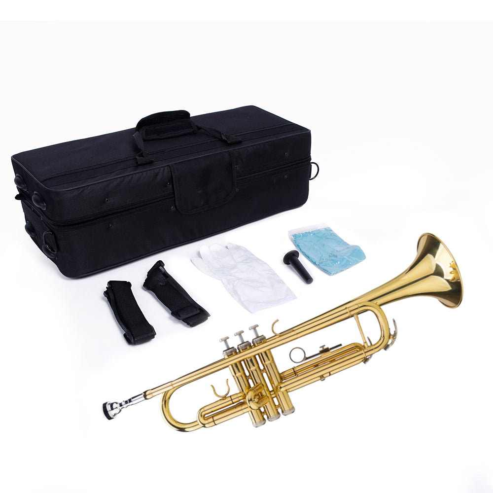 Szzzp Drop B Tone Adjustable Trumpet Gloves Set Plaint Golden