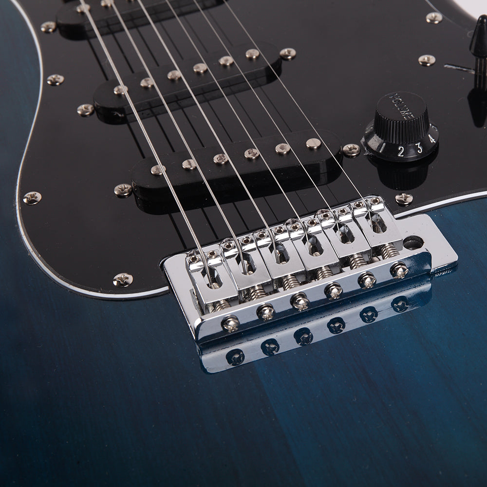 Szzzp ST Stylish Electric Guitar with Black Pickguard Dark Blue