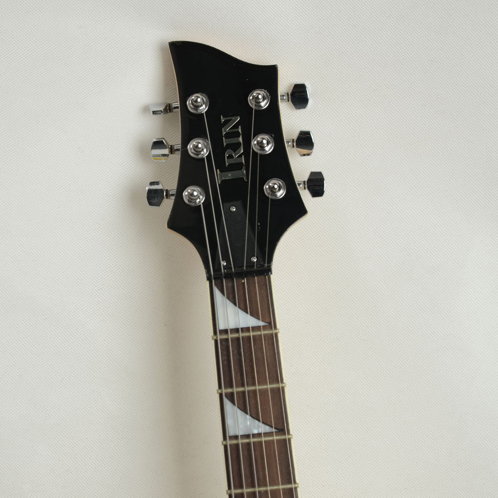 Szzzp Novice Flame Shaped Electric Guitar HSH Pickup Bag Strap Paddle Rocker Cable Wrench Tool Yellow