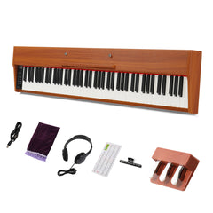 Szzzp 88 Key Full Size Semi-Weighted Standard Keyboards Wooden Digital Piano With MIDI Bluetooth, Triple Pedals，Headphone and other accessories
