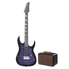 No logo 170 Model 39in Electric Guitar  HSH Pickups Black complete starter kit suit for Hard Rock Tiger-striped Purple