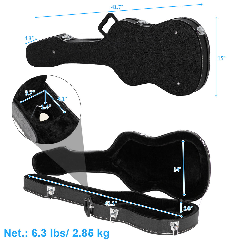 Szzzp Hard-Shell Electric Guitar Case Flat Surface Black suit for GST, GTL