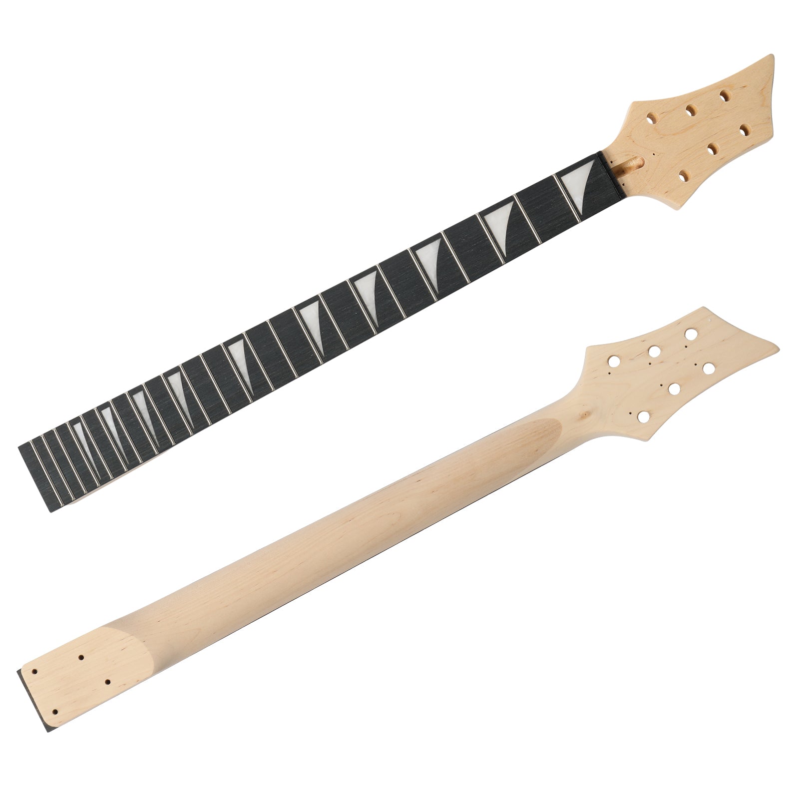 Szzzp DIY 6 String Flame Shaped Style Electric Guitar Kits with Mahogany Body, Maple Neck