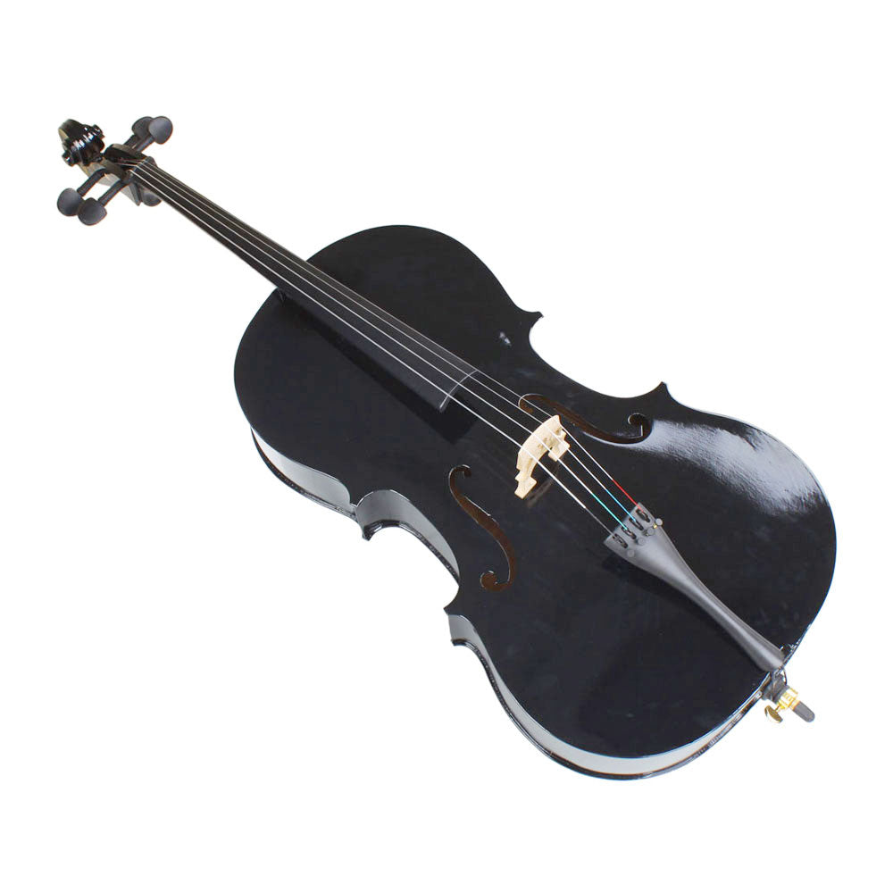 Szzzp 4/4 Wood Cello Bag Bow Rosin Bridge Black