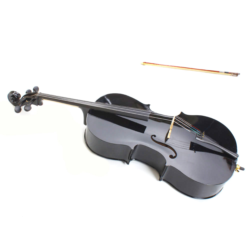 Szzzp 4/4 Wood Cello Bag Bow Rosin Bridge Black