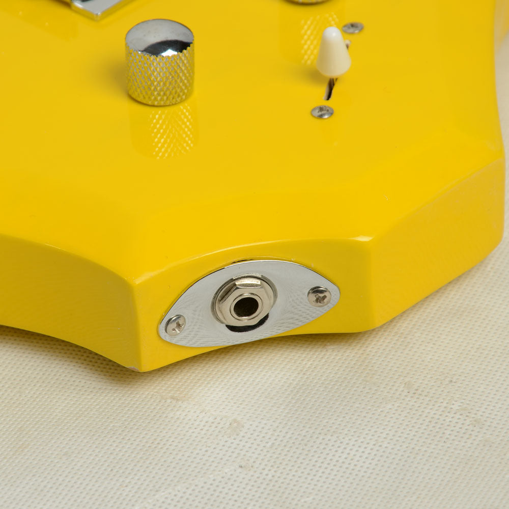 Szzzp Novice Flame Shaped Electric Guitar HSH Pickup Bag Strap Paddle Rocker Cable Wrench Tool Yellow