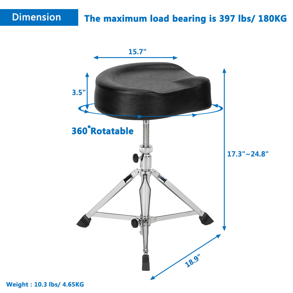 Szzzp Swivel Liftable Oversized Saddle Throne Super Thick Sponge Overweight 180Kg Drum Stool