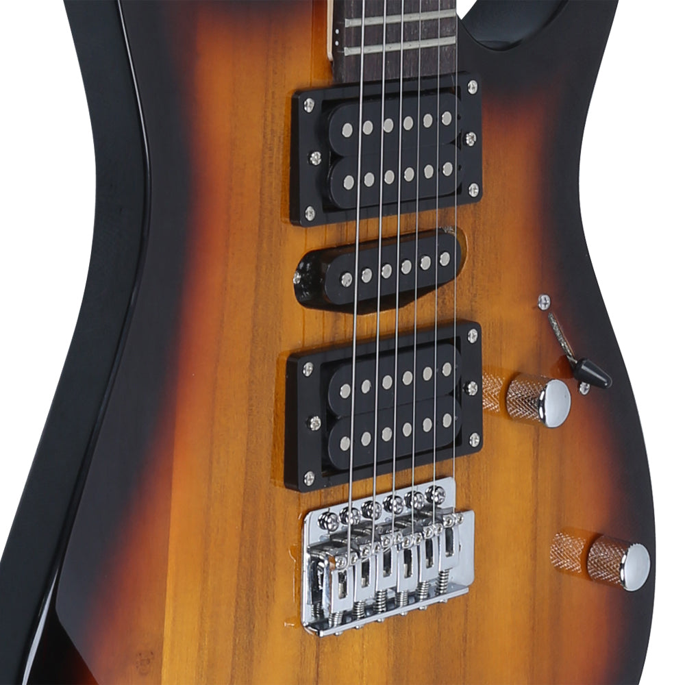 Szzzp Novice Entry Level 170 Electric Guitar HSH Pickup Bag Strap Paddle Rocker Cable Wrench Tool - Sunset
