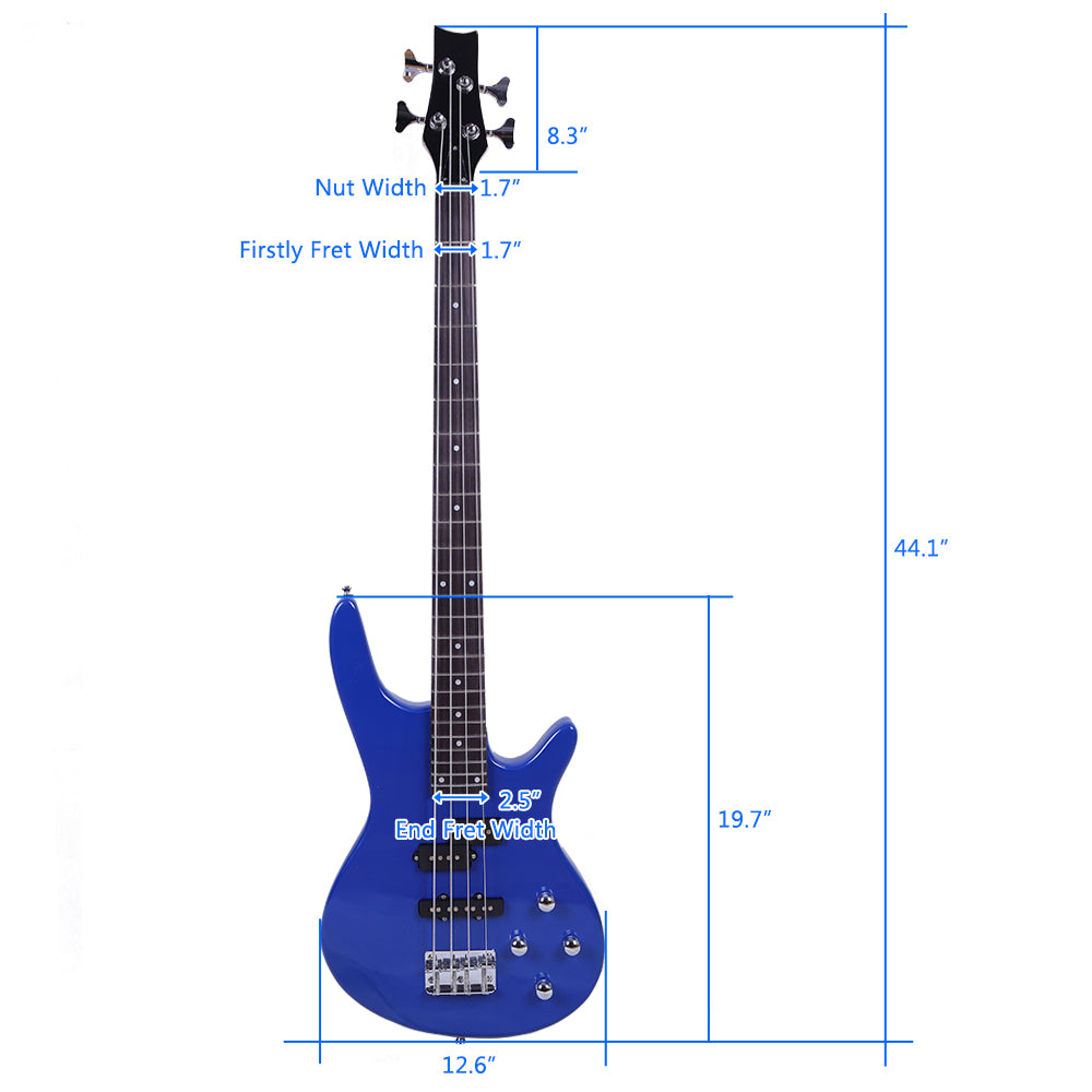 Szzzp Exquisite Stylish IB Bass with Power Line and Wrench Tool Blue