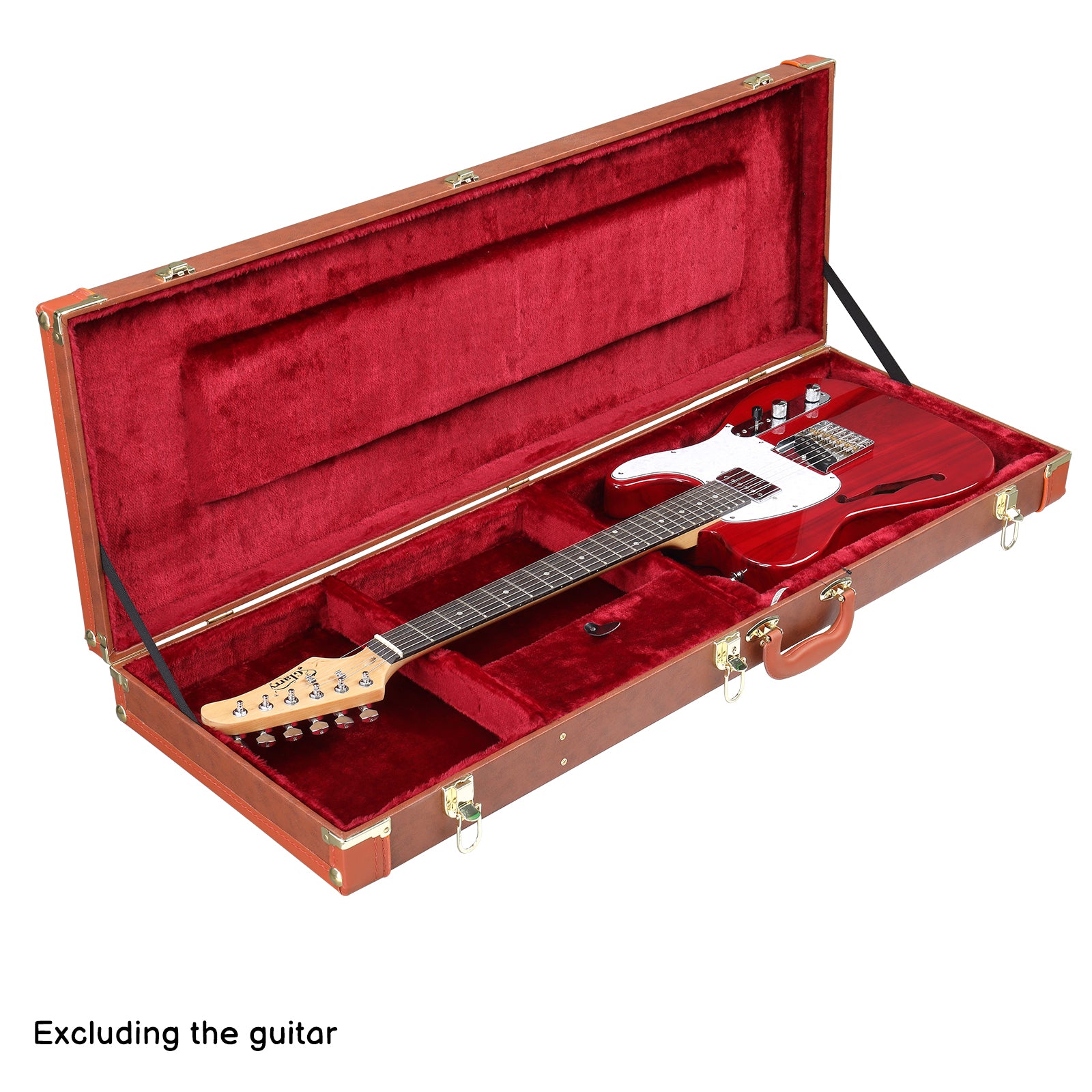 Szzzp  Electric Guitar Square PU Hard Case Fits ST TL Burning fire 170 Style Electric Guitar - Brown