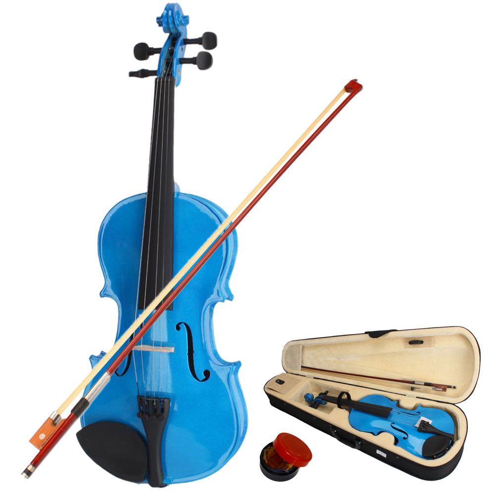 Szzzp 4/4 Acoustic Violin Case Bow Rosin Dark Blue