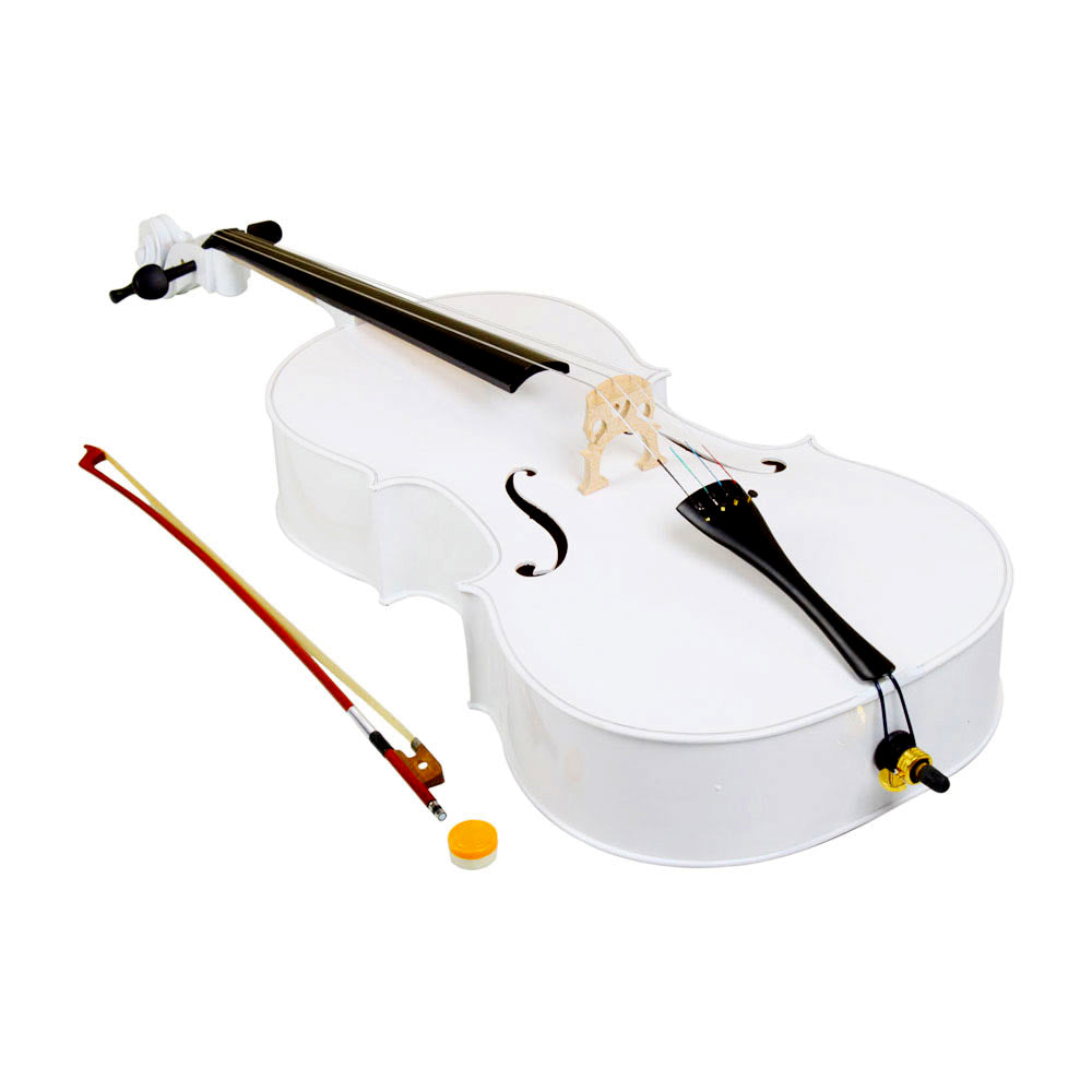 Szzzp 4/4 Wood Cello Bag Bow Rosin Bridge - White