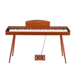 No logo 88 Key Standard Full Weighted Keyboards Digital Piano with Metal Stand, Power Adapter, Triple Pedals, Headphone，for All Experience Levels Walnut color