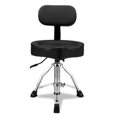 Szzzp Drum Throne with Backrest, Hydraulic Drum Stool Adjustable Height, Heavy Duty Hydraulic Drum Seat Saddle Design for Drummers - Black