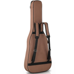 600D Extra-Thick Oxford Cloth Acoustic Guitar Bag with 10mm Sponge Padding — Brown (Fits 41/40-inch Guitars)