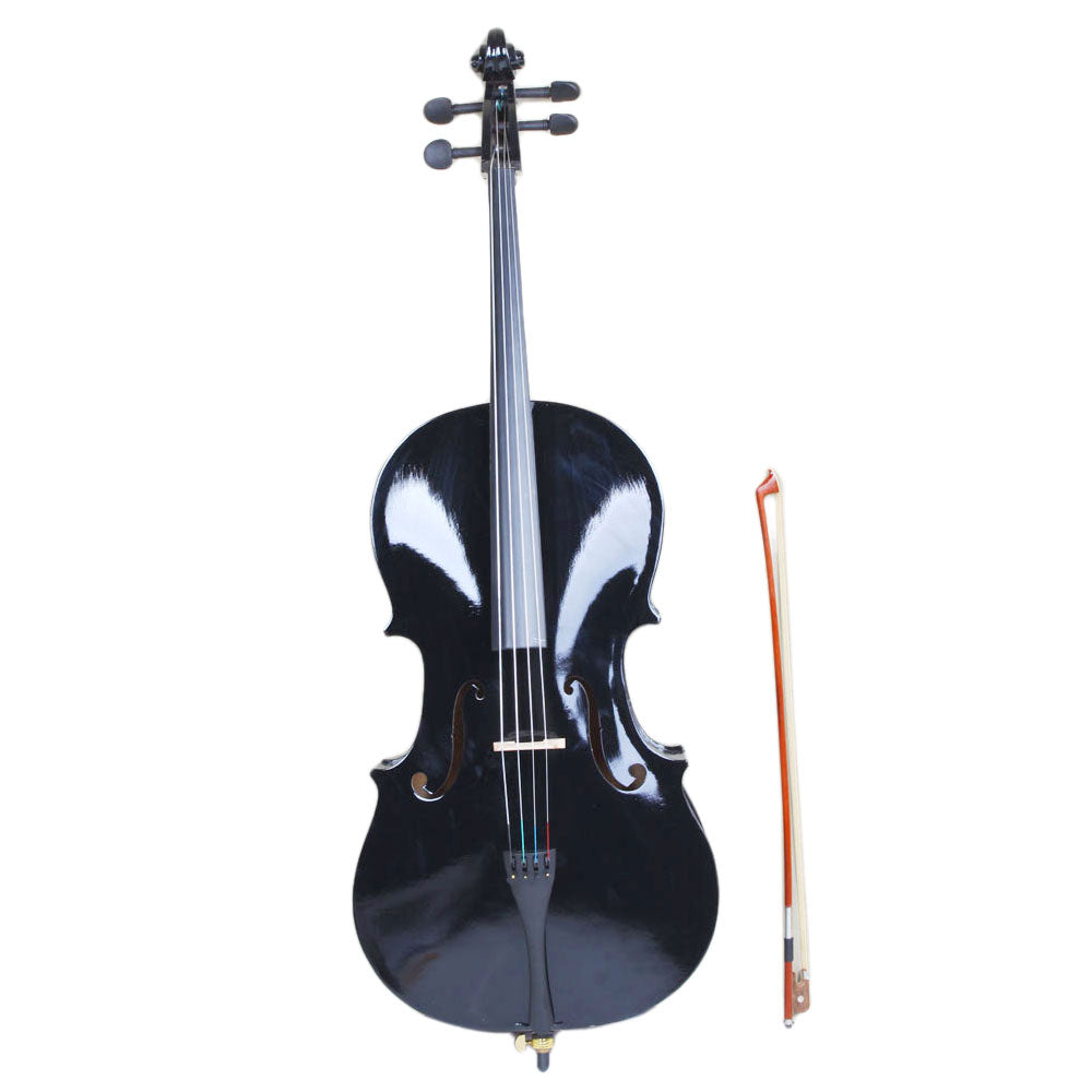 Szzzp 4/4 Wood Cello Bag Bow Rosin Bridge Black