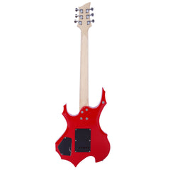 Szzzp Novice Flame Shaped Electric Guitar HSH Pickup Bag Strap Paddle Rocker Cable Wrench Tool - Red