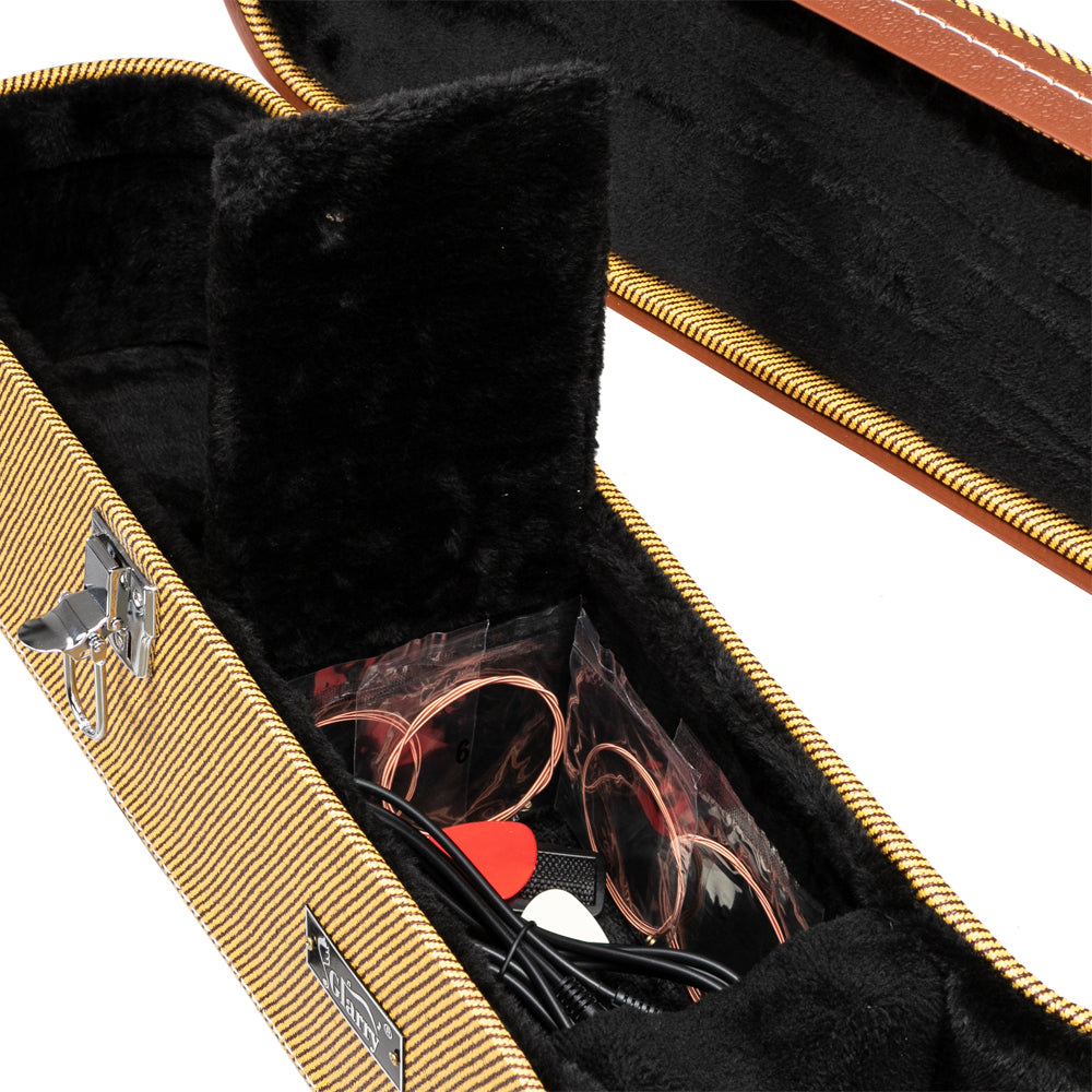 Szzzp 41" Folk Guitar Hardshell Carrying Case Fits Most Acoustic Guitars Microgroove Flat - Yellow