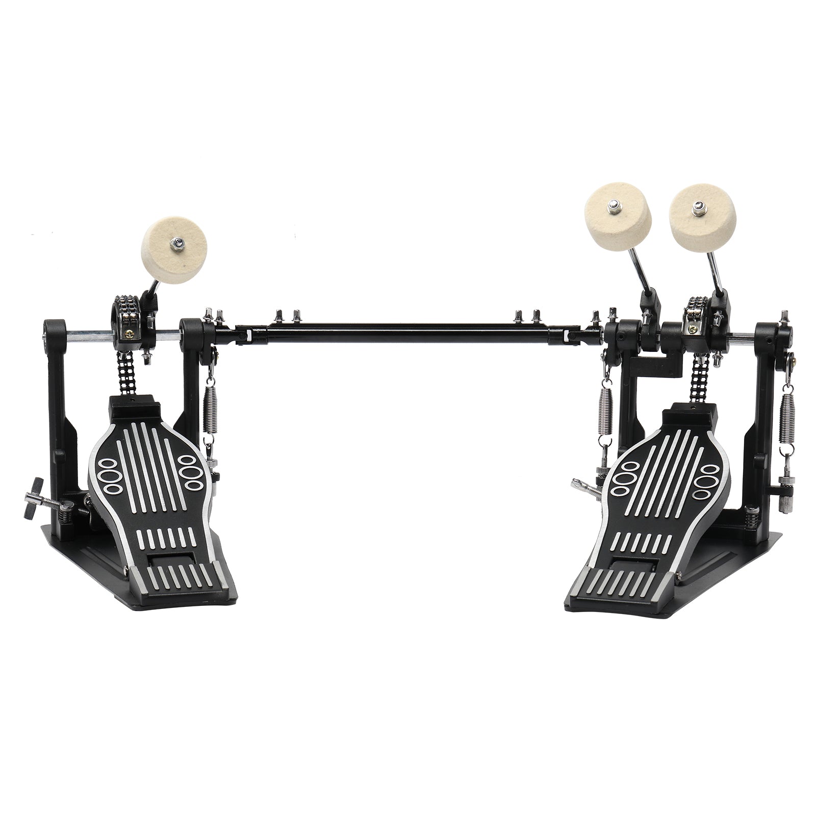 Szzzp Wool Felt Hammer Double Drum Pedal Professional Double Bass Drum Pedal Black