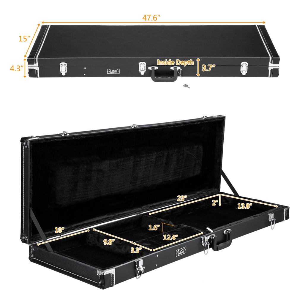 Szzzp High Grade Electric Guitar Square Hard Case Flat Black