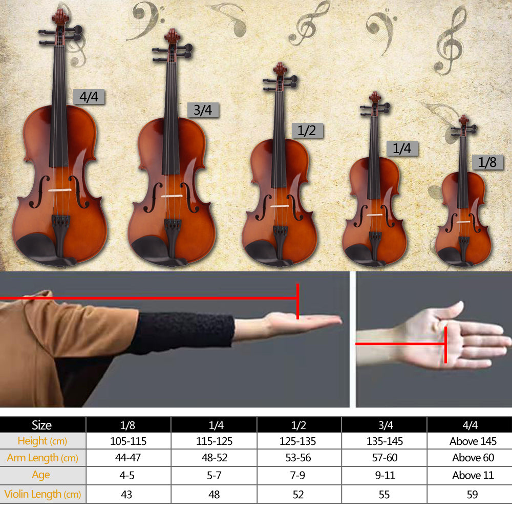 Szzzp 3/4 Acoustic Violin Case Bow Rosin - Pink