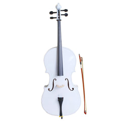 Szzzp 4/4 Wood Cello Bag Bow Rosin Bridge - White