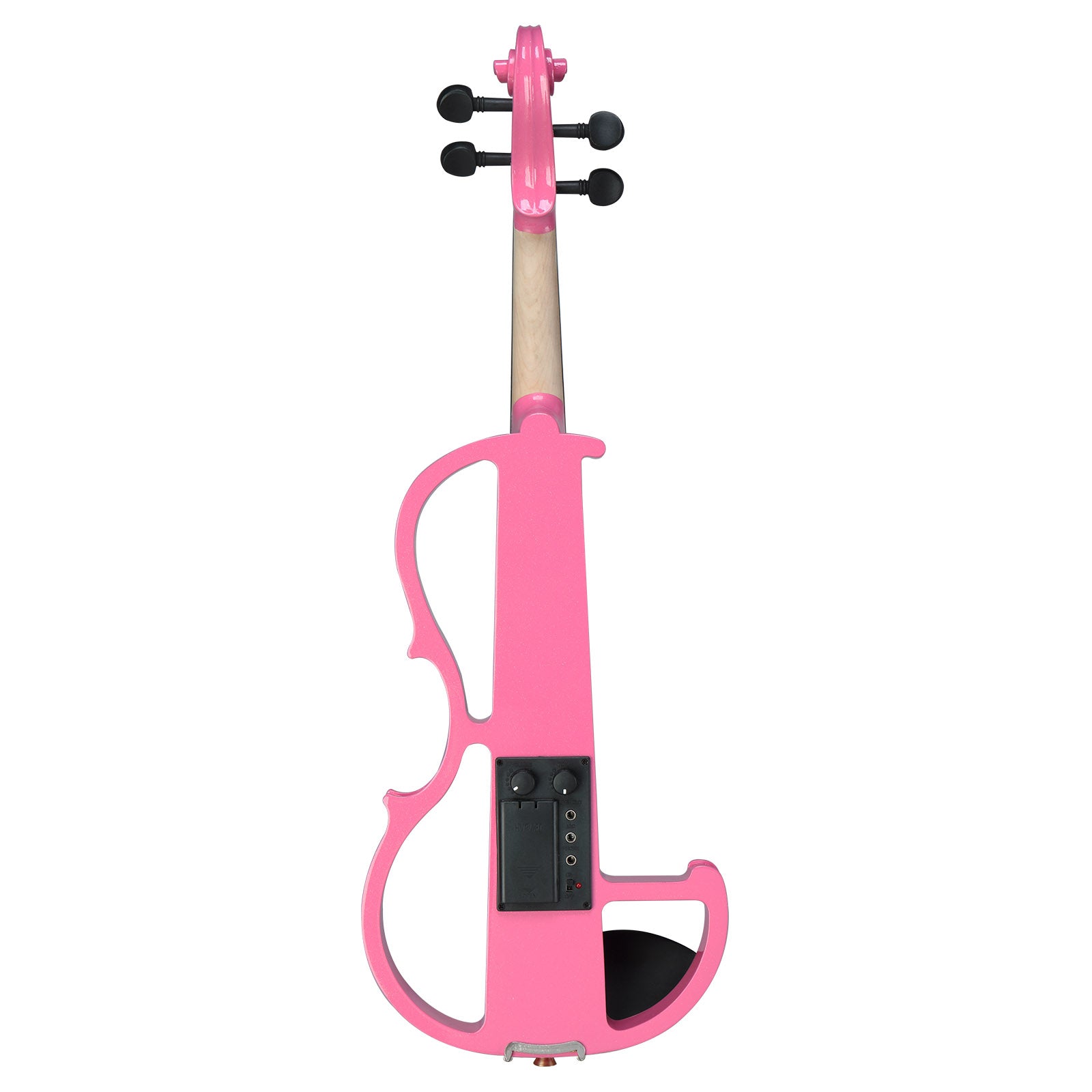 Szzzp Full Size 4/4 Bunnel Edge Electric Silent Violin with Case Bow Rosin Headphone Connecting Line Pink
