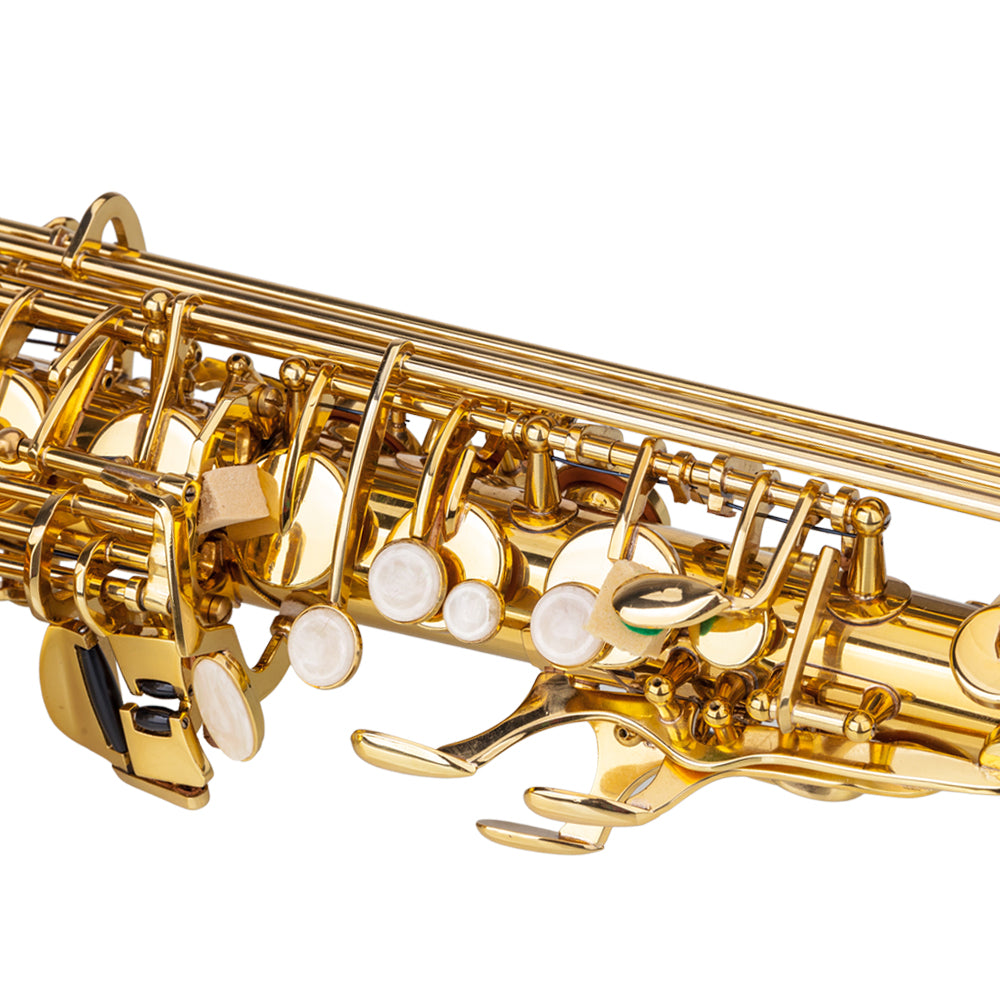 Szzzp Stylish Mid-range Alto Drop E Lacquered Golden Saxophone Painted Golden Tube with Carve Patterns