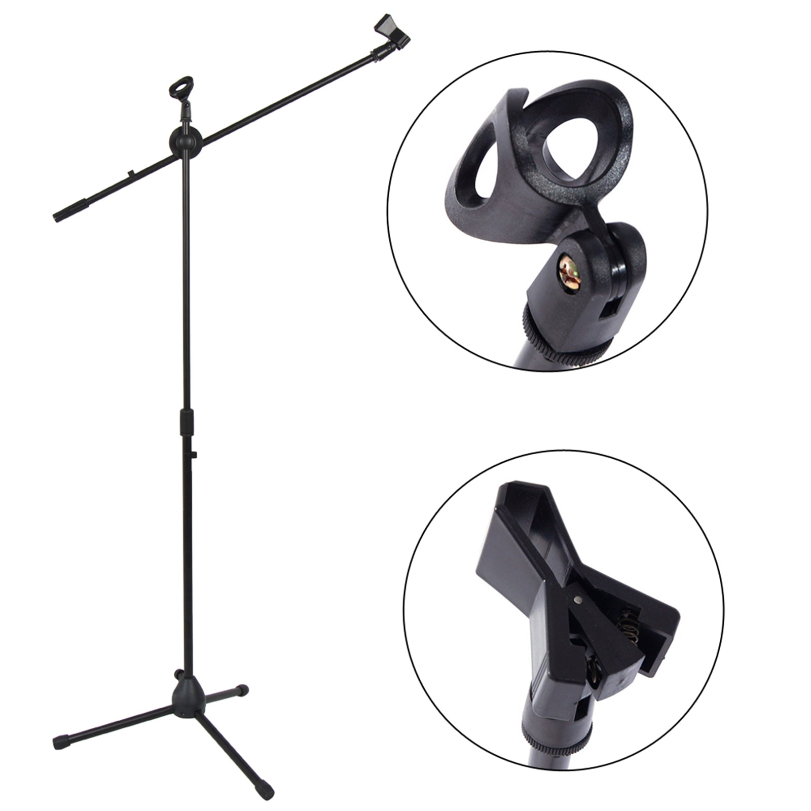 Szzzp FS-002 Folding Type Tripod Boom Microphone Mic Stand - Black