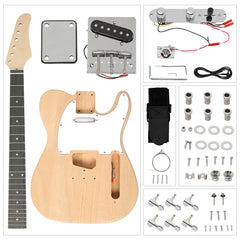 Szzzp DIY 6 String TL Style Electric Guitar Kits with Mahogany Body, Maple Neck and Accessories