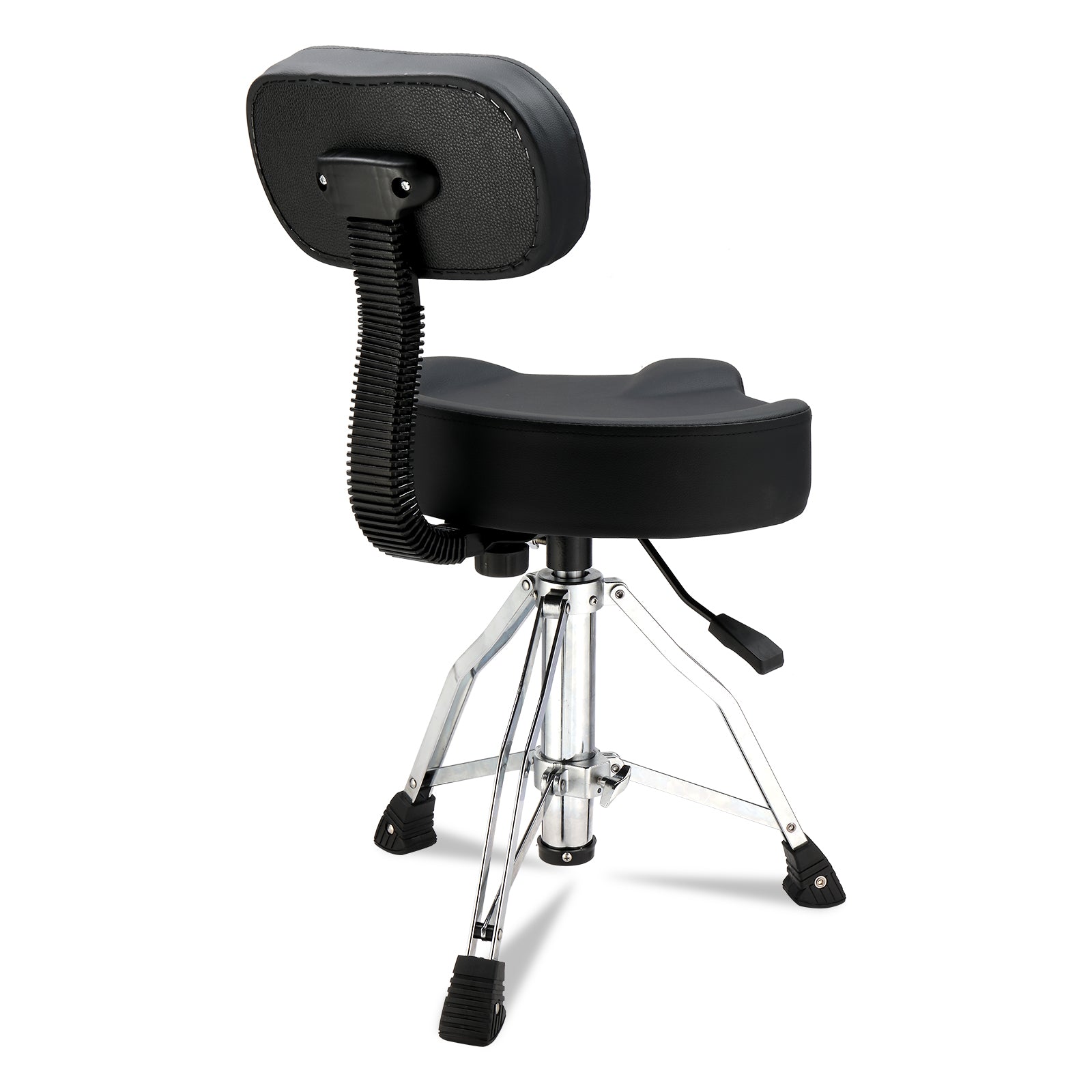 Szzzp Drum Throne with Backrest, Hydraulic Drum Stool Adjustable Height, Heavy Duty Hydraulic Drum Seat Saddle Design for Drummers - Black