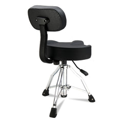 Szzzp Drum Throne with Backrest, Hydraulic Drum Stool Adjustable Height, Heavy Duty Hydraulic Drum Seat Saddle Design for Drummers - Black