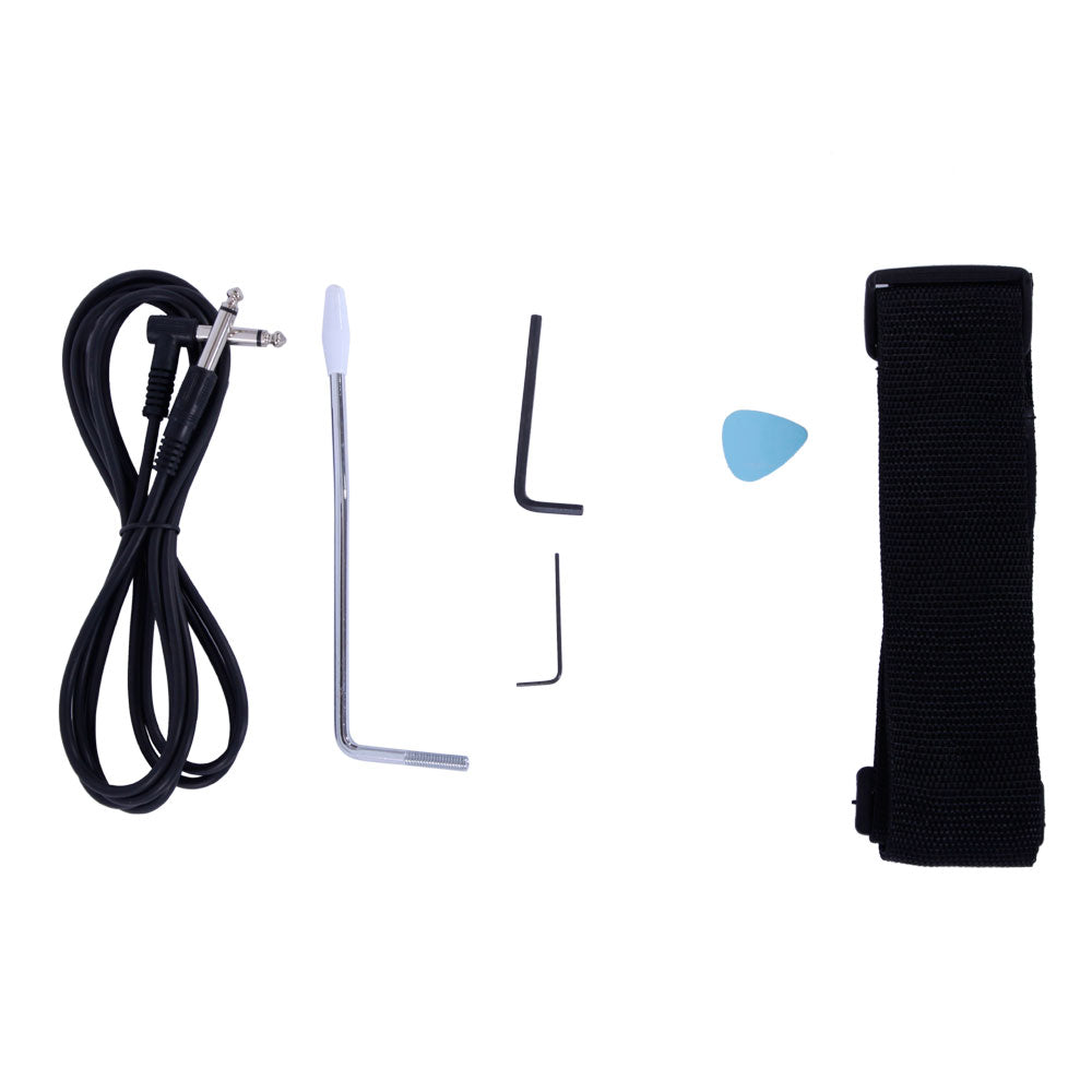 Szzzp Novice Entry Level 170 Electric Guitar HSH Pickup Bag Strap Paddle Rocker Cable Wrench Tool - White