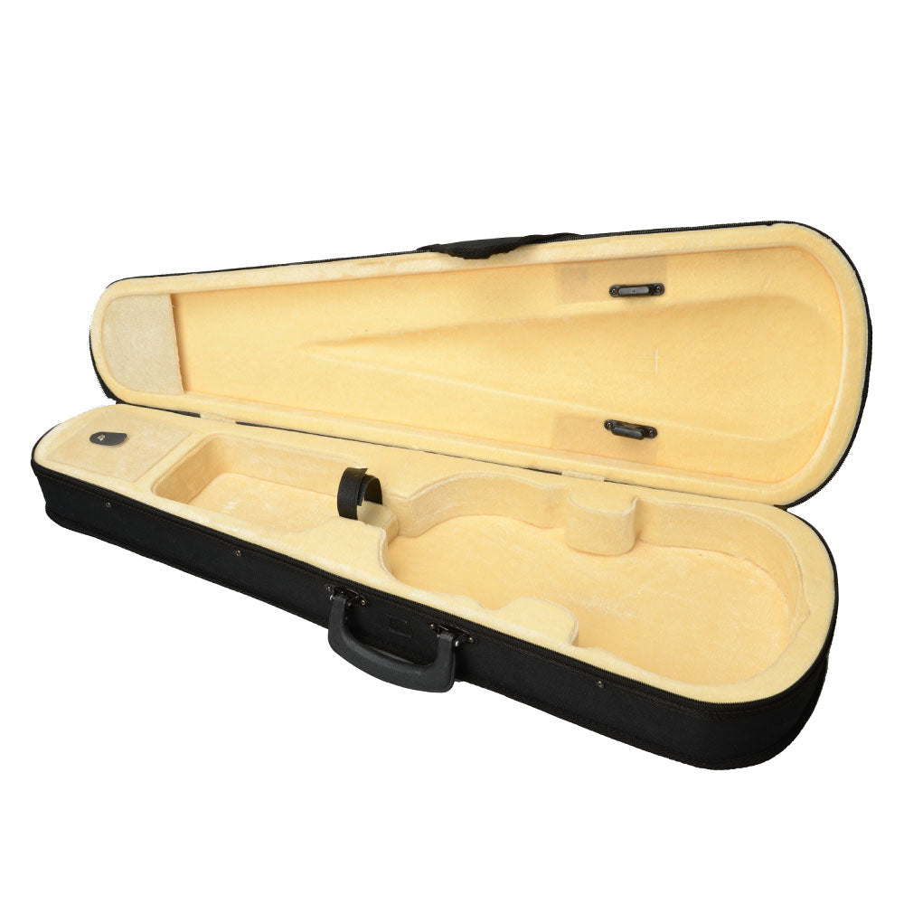 Szzzp Durable Cloth Fluff Triangle Shape Case with Beige Lining for 4/4 Violin Black